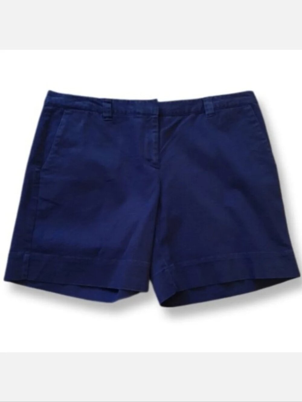 IZOD Jeans Stretch Chino Shorts Navy Blue Casual Womens Plus Size 16 Golf